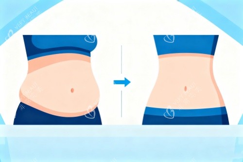 腰腹部做吸脂卡通图