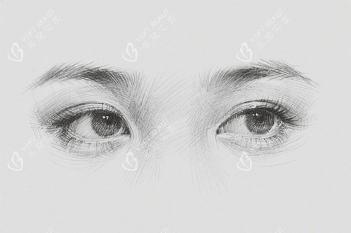 双眼皮素描图