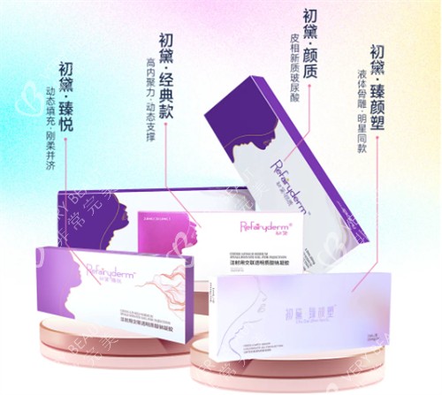 初黛玻尿酸不同系列包装
