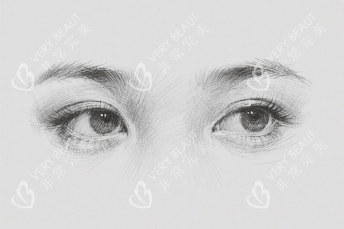 双眼皮素描图