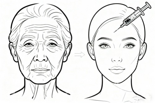 面部年轻化注射卡通图