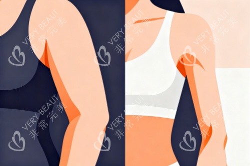 胳膊做吸脂卡通图