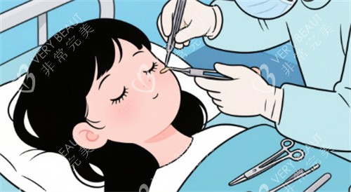 双眼皮修复手术卡通图片